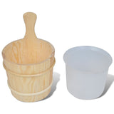 5 Piece Sauna Accessory Bucket Spoon Hourglass Thermo-hygrometer 50245