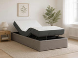 Electric Adjustable Bed Frame Taupe 190 x 90 x 33.5 cm Steel 42037326
