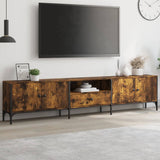 TV Cabinet with Drawer Smoked Oak 200x25x44 cm Engineered Wood 838990