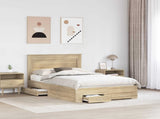 Bed Frame with Drawer with Headboard Manual Engineered Wood 3410328