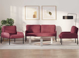 Sofa Sets with Cushion 3 pcs Wine Red 115 x 56 x 80 cm Plywood 3406211