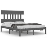 Bed Frame without Mattress Grey 200x200 cm Solid Wood 3104760