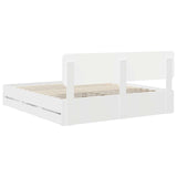 Bed Frame with Drawer White 200 x 200 cm Engineered Wood 3412150
