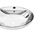 Wash Basin with Overflow 58.5x39x21 cm Ceramic Silver 143475