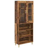 Highboard Old Wood 69.5 x 34 x 180 cm Engineered Wood and Glass 3415696