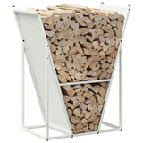Firewood Rack White 69.5x35x81 cm Cold-rolled steel 864178