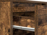 Bedside Cabinet with LED Lights Smoked Oak 38x34x65 cm 861305