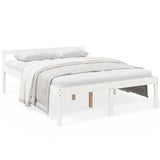 Bed Frame White Solid pine wood, Plywood 160 x 200 cm Bed Frame 810625