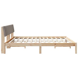 Bed frame Brown and taupe 200 x 200 cm Solid pine wood 3394351