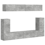 TV Cabinet Set Wall-mounted 5 pcs Concrete Grey Engineered Wood 3409090