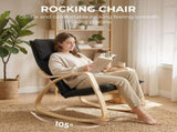 Lounge Chair, Comfortable Relax Rocking Chair with Headrest, 67W x 92D x 89H cm, Black T3398P548066