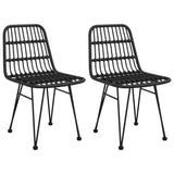 3 Piece Garden Dining Set Black Poly Rattan 3157880