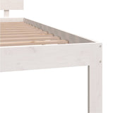 Bed Frame White Solid pine wood, plywood slats 120x200 cm Tough 810491