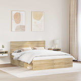 Bed Frame with Headboard Sonoma 160 x 200 cm Solid Pine Wood 3410575
