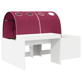 Kids'High Bed Frame with Desk White and Red Engineered Wood 3423681