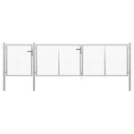 ZNTS Garden Gate Steel 400x75 cm Silver 144346