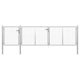 Garden Gate Steel 400x75 cm Silver 144346