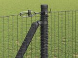 Welded Wire Fence with Concrete Base 25 x 1.2 m Grey Mesh 3352559