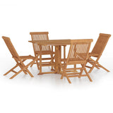 Outdoor Dining Set Natural Teak Solid Teak wood Medium Foldable 3096575