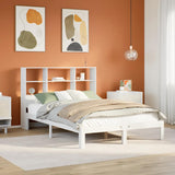Bookcase Bed without Mattress White 160x200cm Solid Wood Pine 3322567