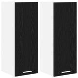 Hanging Cabinet 2 pcs Black Oak and White 30 x 31 x 80 cm 884245