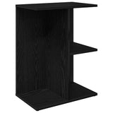 ZNTS Bedside Tables 2 pcs Black Oak 46.5x29x61 cm Engineered Wood 858653