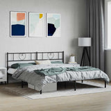 Metal Bed Frame without Mattress with Headboard Black 180x200cm 355467