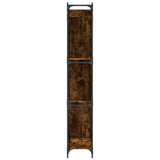Bookcase Smoked Oak 79x30x180 cm Engineered Wood and Metal 845433