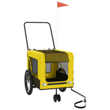 Pet Bike Trailer Yellow and Black Oxford Fabric and Iron 93938