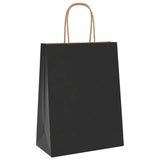 Paper Bags 250 pcs with Handles Black 21x11x28 cm 4101643