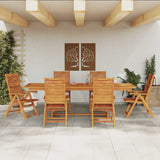 Garden Dining Set Folding 7 pcs Brown Solid Acacia Wood 3375724