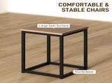 5 Piece Dining Table and Chairs Set 4, Industrial Space Saving Table and Chairs with Metal Frame, T3398P344217