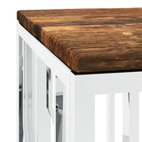 Coffee Table Stainless Steel and Solid Wood Reclaimed 350053