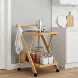 Kitchen Trolley with Wheels Light Brown 65 x 40.5 x 76.5 cm 42028291