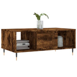 Coffee Table Smoked Oak 90x50x36.5 cm Engineered Wood 830585