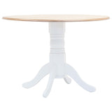 ZNTS Dining Table White and Brown 106 cm Solid Rubber Wood 247354