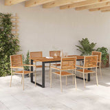 Garden Dining Set 7 pcs Beige Solid Acacia Wood 3365465
