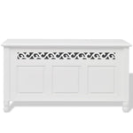 ZNTS Storage Bench Baroque Style MDF White 242646