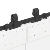 Sliding Door Hardware Kit 400 cm Steel Black 3295786