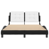 Bed Frame without Mattress "Zadar" Black and White 140x190 cm Faux Leather 3208182