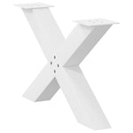 ZNTS Coffee Table Legs X-Shaped 2 pcs White 70x cm Steel 4012965