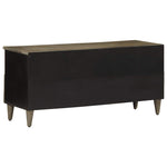 ZNTS TV Cabinet Black 100x33x46 cm Solid Wood Mango 4017810