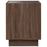 ZNTS Bedside Table with Infinity LED Brown Oak 40x40x50 cm 3284083