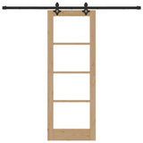 Sliding Door Natural 73.5 x 198.5 cm Solid Pine Wood and Glass 3332295