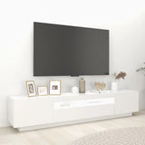 TV Cabinet with LED Lights White 200x35x40 cm 3081906