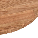 Round Table Top Light Brown 60x1.5 cm Treated Solid Wood Oak 342961