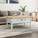 ZNTS Coffee Table Mexican Pine Corona Range White 100x55x45 cm 282626