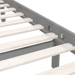 810104 Bed Frame without Mattress Grey Solid Wood 200x200 cm