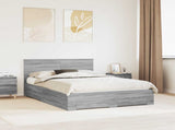 Bed Frame with Drawer Grey Sonoma 140 x 190 cm Engineered Wood 3410900
