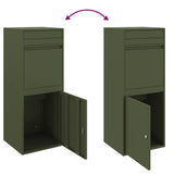 Parcel Drop Box with Storage Olive green 41 x 38 x 103 cm Steel 874936
